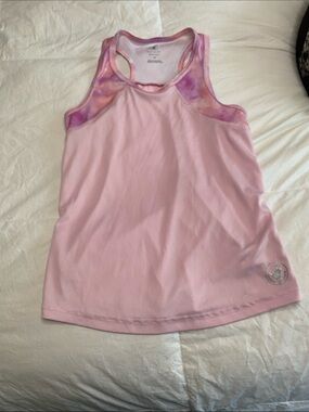 Body Glove Light Pink Racerback Tank with Tie-Dye Trim